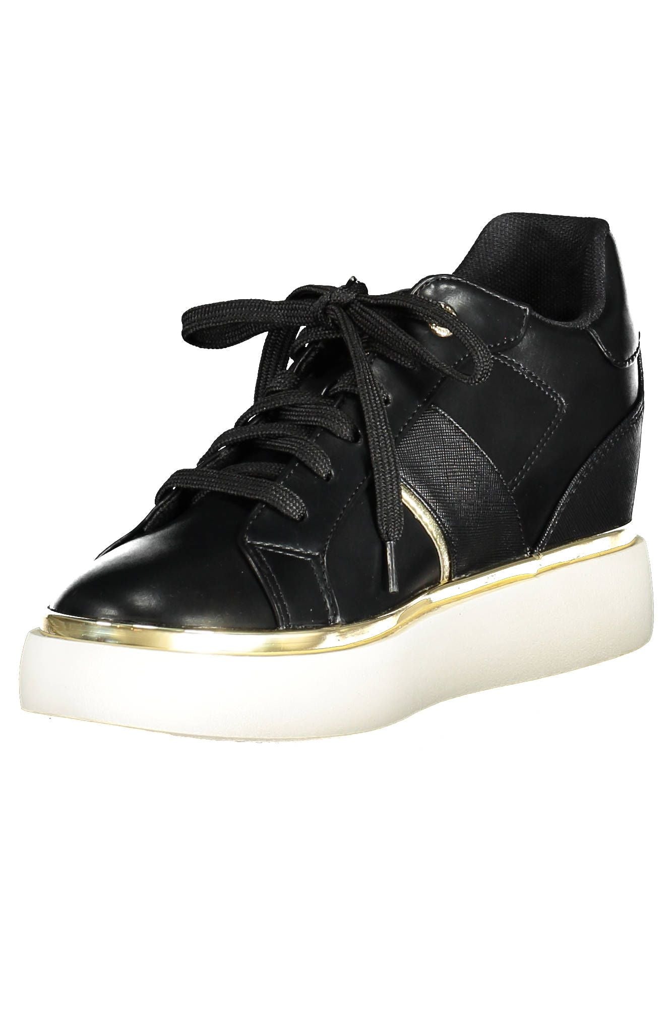 Chic Black Lace-Up Sneakers with Logo Detailing