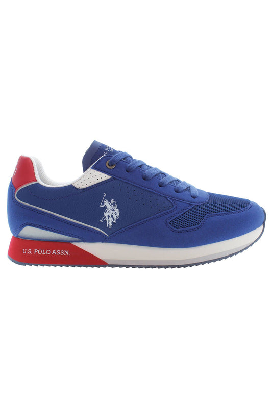 Elegant Blue Sports Sneakers with Logo Accent