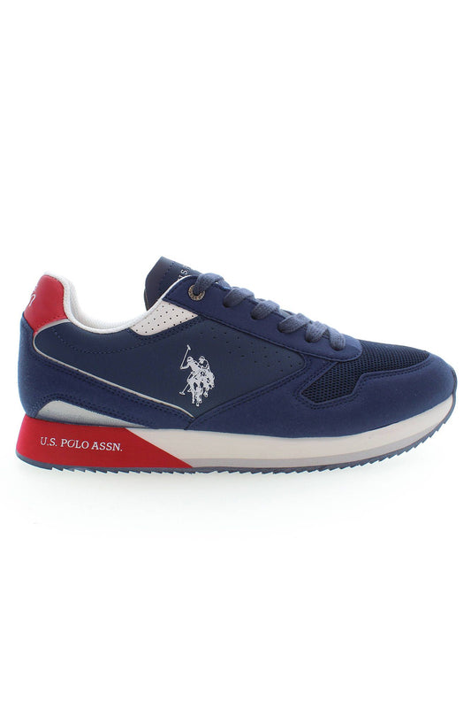 Blue Casual Sneakers with Contrasting Logo