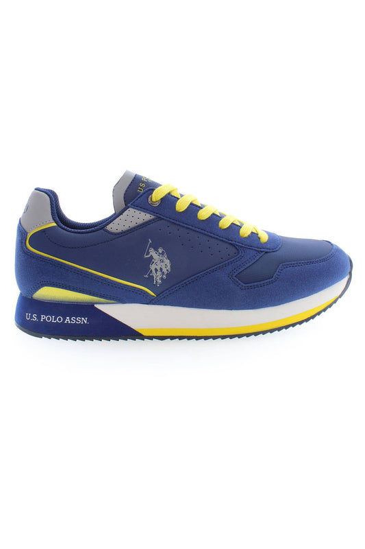 Chic Blue Sports Sneakers with Contrasting Details