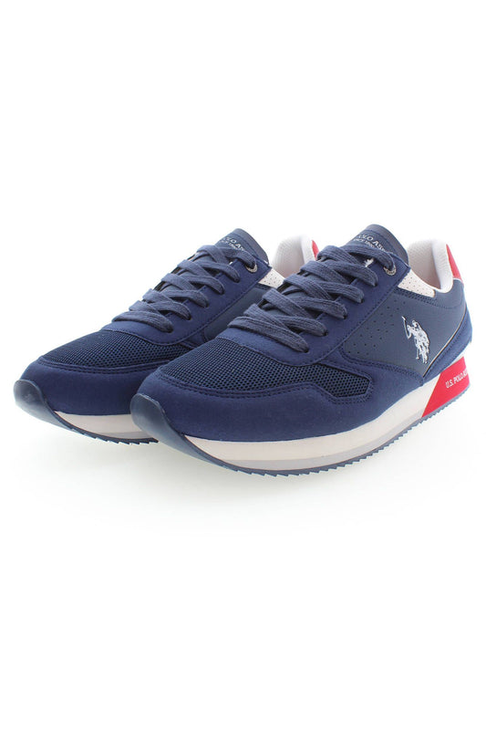 Blue Casual Sneakers with Contrasting Logo