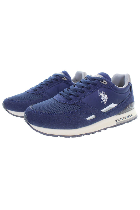 Sleek Blue Lace-Up Sporty Sneakers