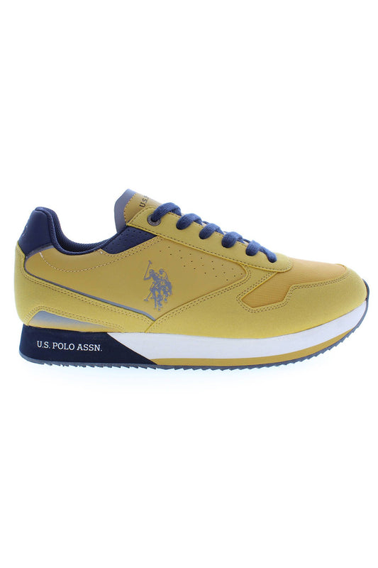 Radiant Yellow Sports Sneakers with Logo Detail