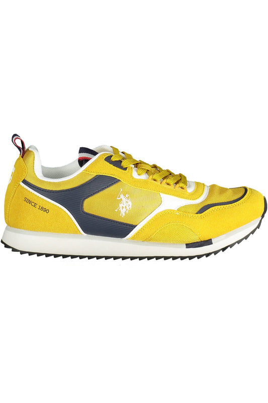 Dashing Yellow Lace-Up Sports Sneakers