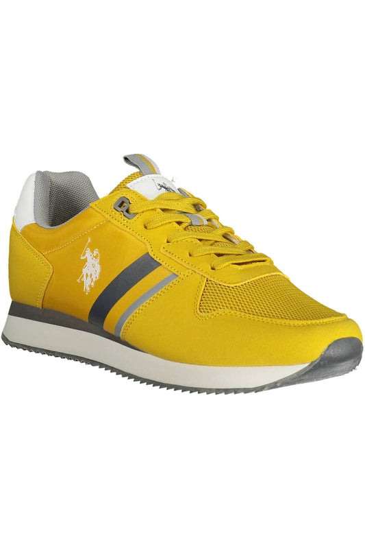 Radiant Yellow Sports Sneakers with Contrasting Details