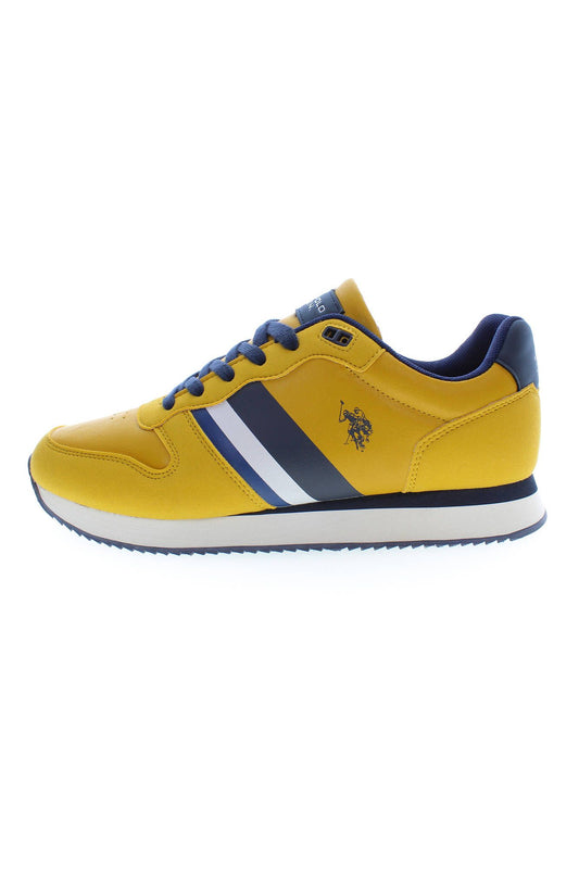 Sporty Yellow Lace-Up Sneakers