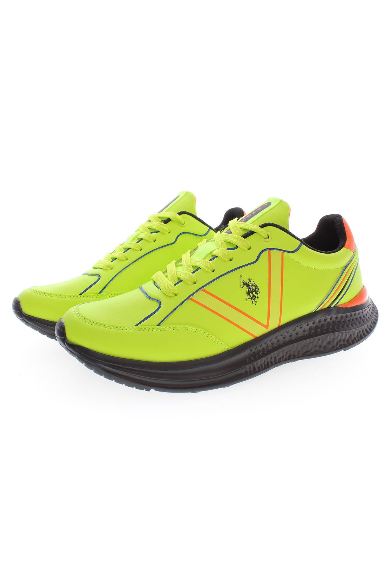 Sleek Yellow Sports Sneakers with Contrasting Details