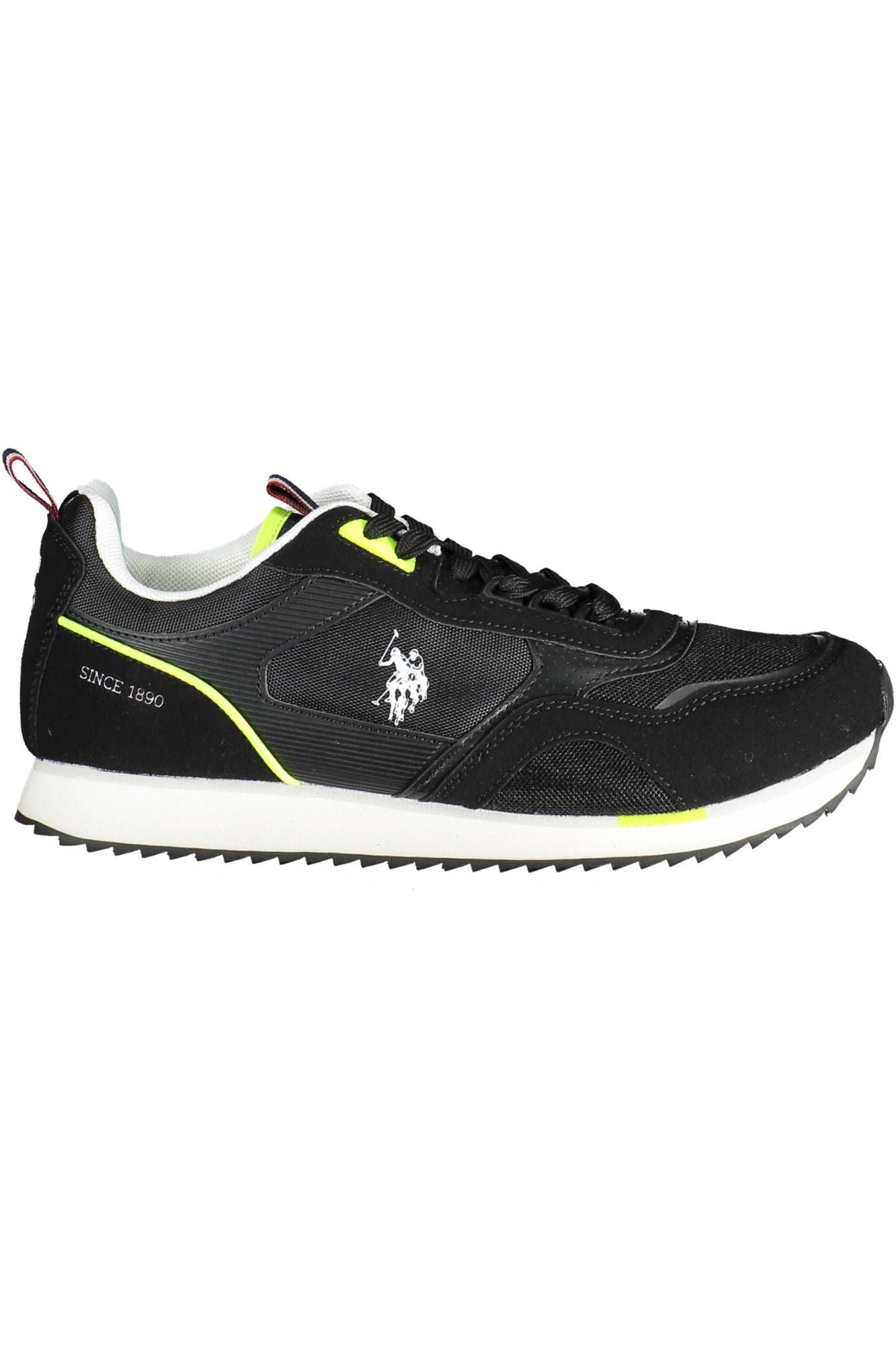 Elegant Black Polyester Sports Sneakers