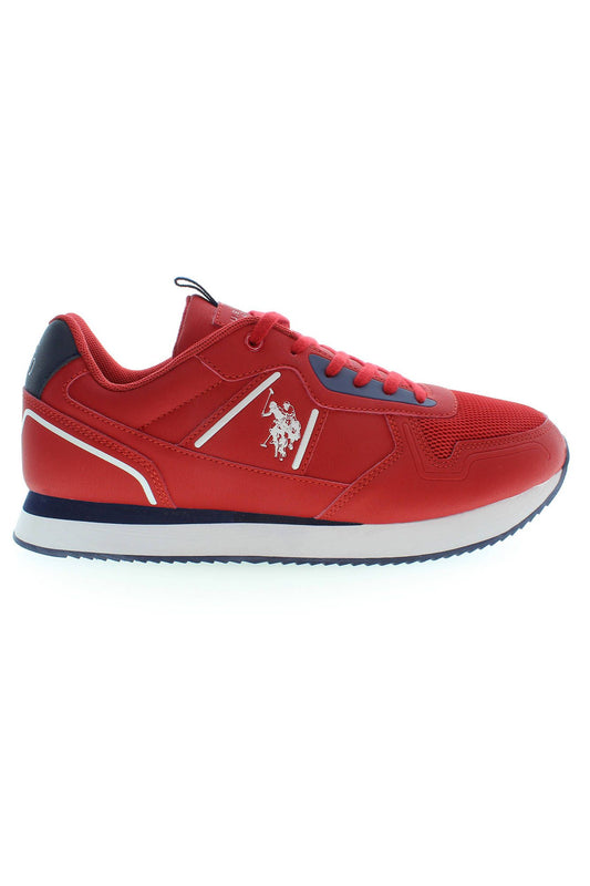 Vibrant Red Sports Sneakers with Contrasting Details