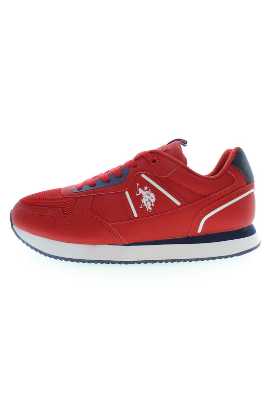 Vibrant Red Sports Sneakers with Contrasting Details