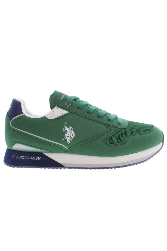 Elegant Green Lace-Up Sports Sneakers