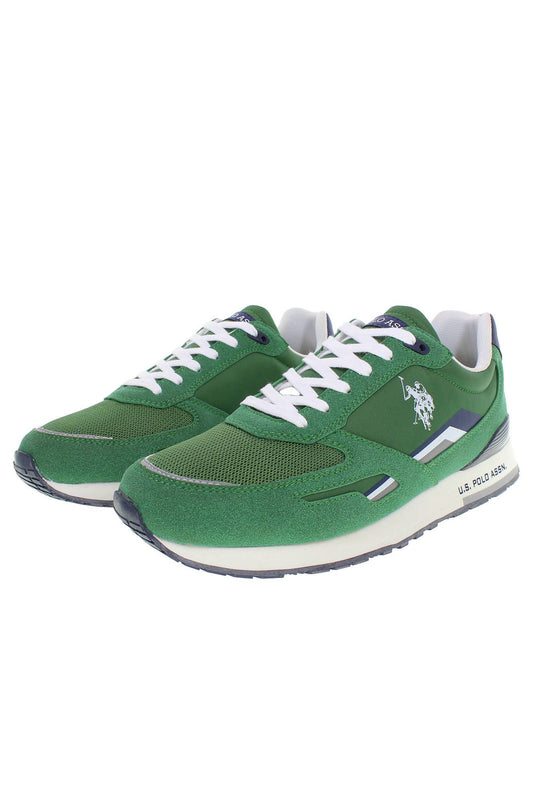 Classic Green Lace-Up Sports Sneakers