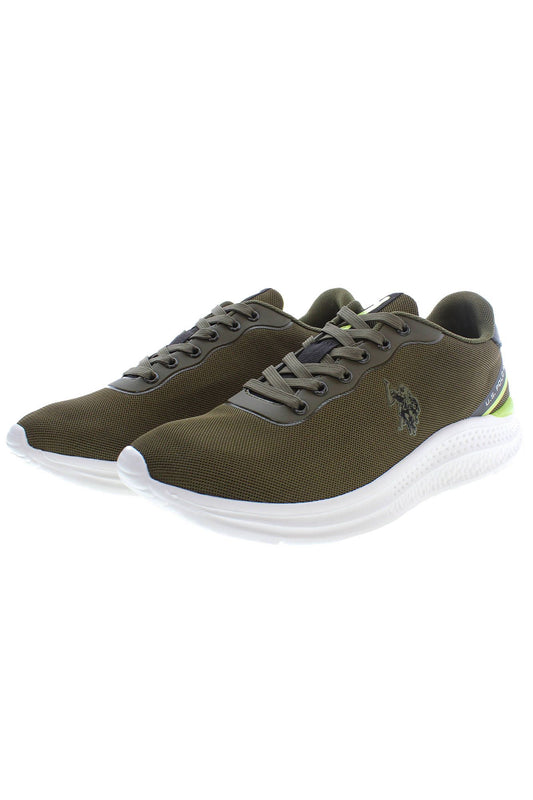 Chic Green Lace-Up Sports Sneakers