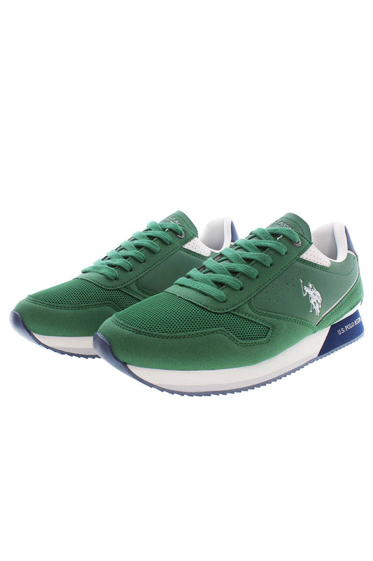 Elegant Green Lace-Up Sports Sneakers