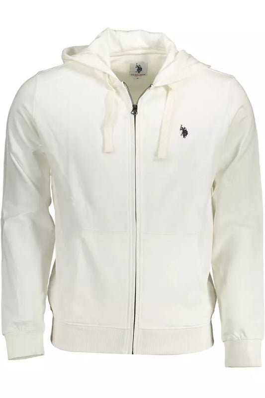 Classic White Hooded Zip Sweatshirt