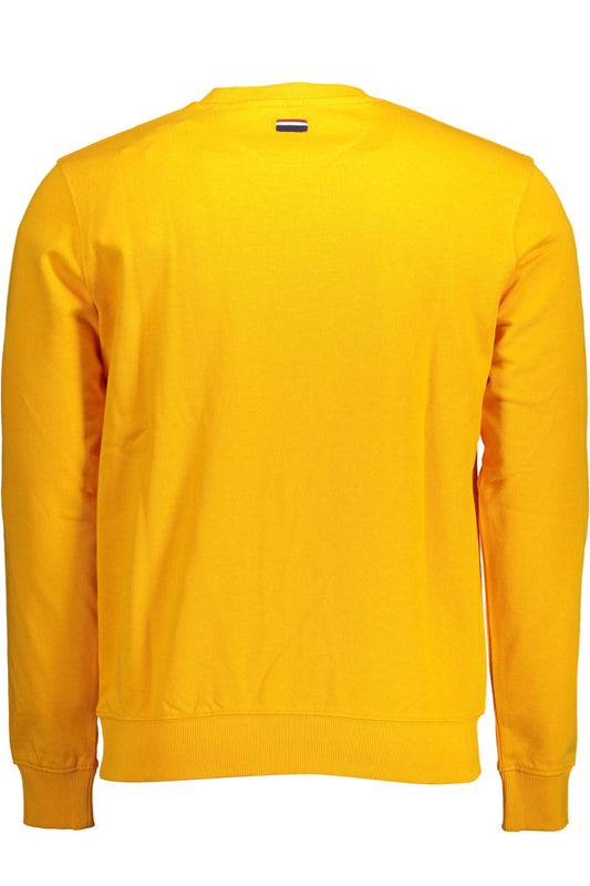 Classic Orange Cotton Sweatshirt with Embroidery