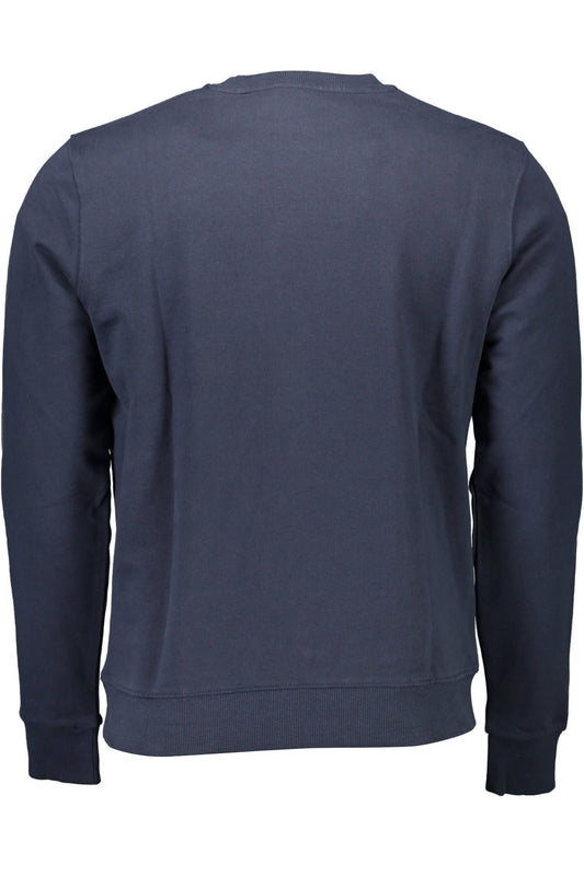 Chic Blue Cotton Sweatshirt with Logo Detail