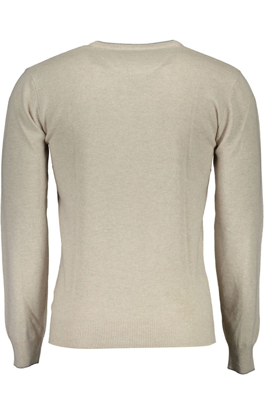 Beige Slim Wool-Cashmere Blend Sweater