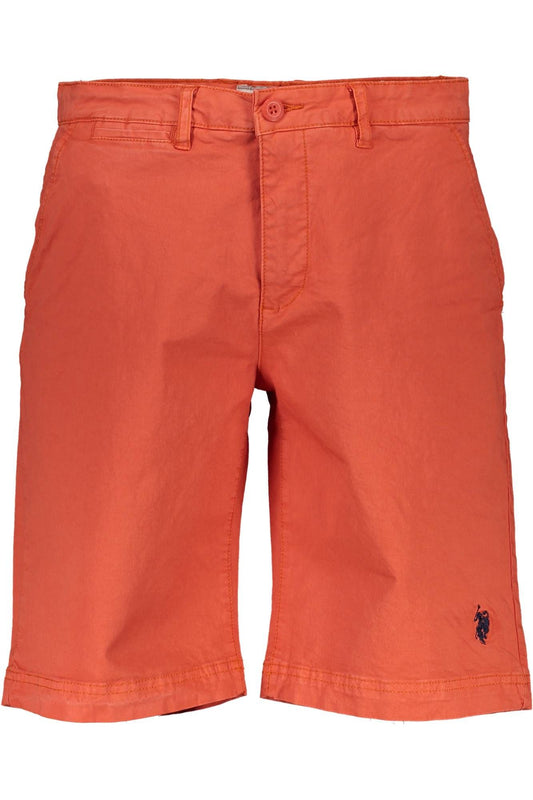 Vibrant Orange Cotton Bermuda Shorts