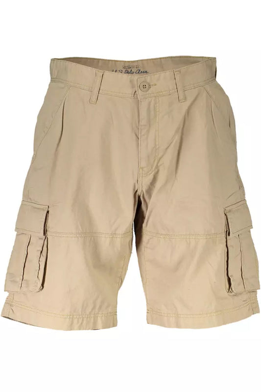 Beige Bermuda Shorts with Classic 5 Pockets
