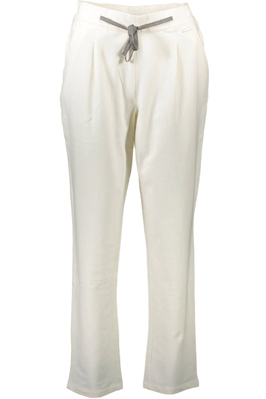 Chic White Sports Trousers with Logo Detail