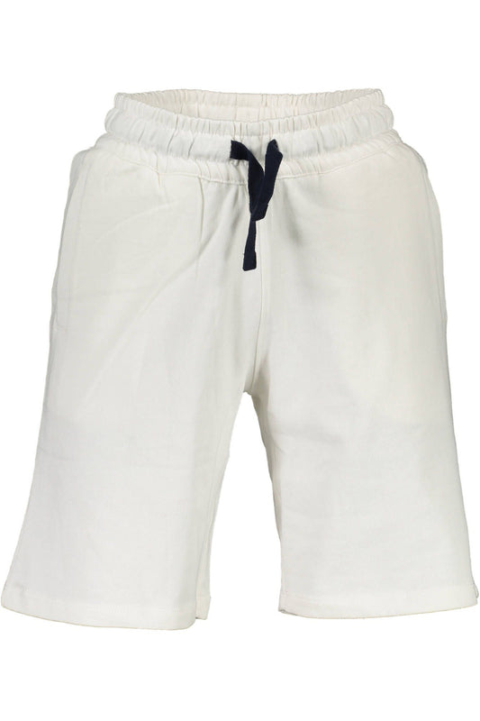 Elegant White Cotton Shorts with Embroidery Detail