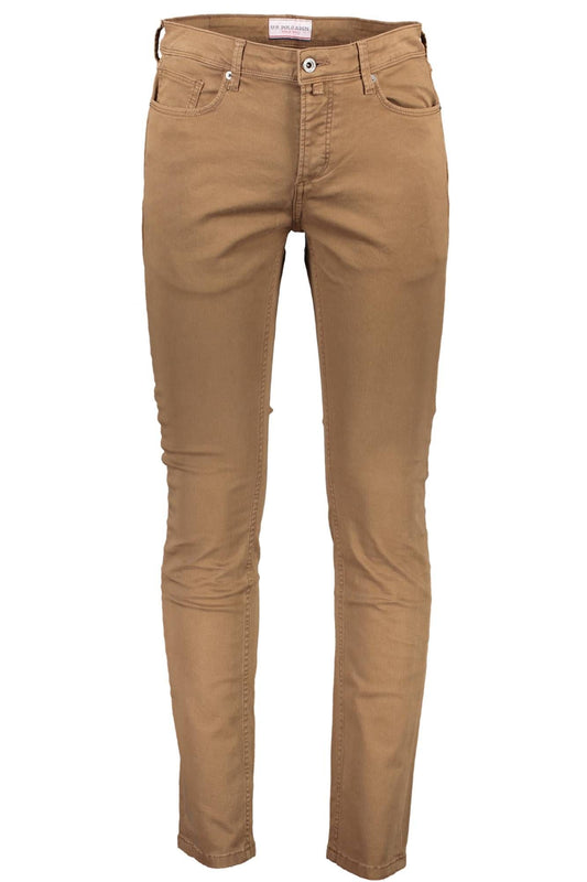 Classic Brown Cotton Trousers for Men