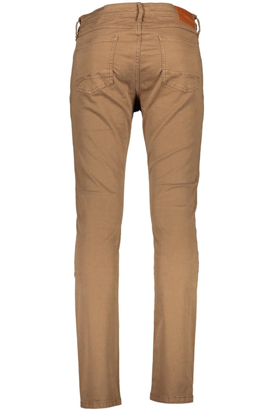 Classic Brown Cotton Trousers for Men