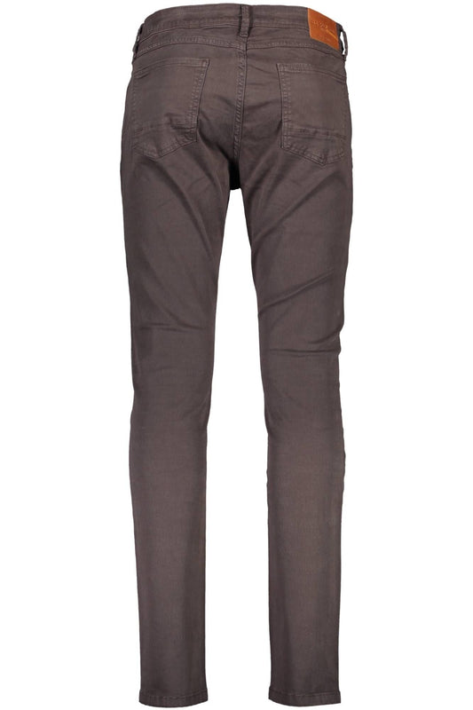 Elegant Brown Cotton Trousers with Logo Detail