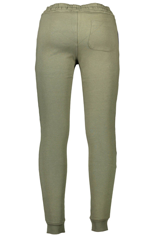 Chic Green Elastic Waistband Sports Trousers