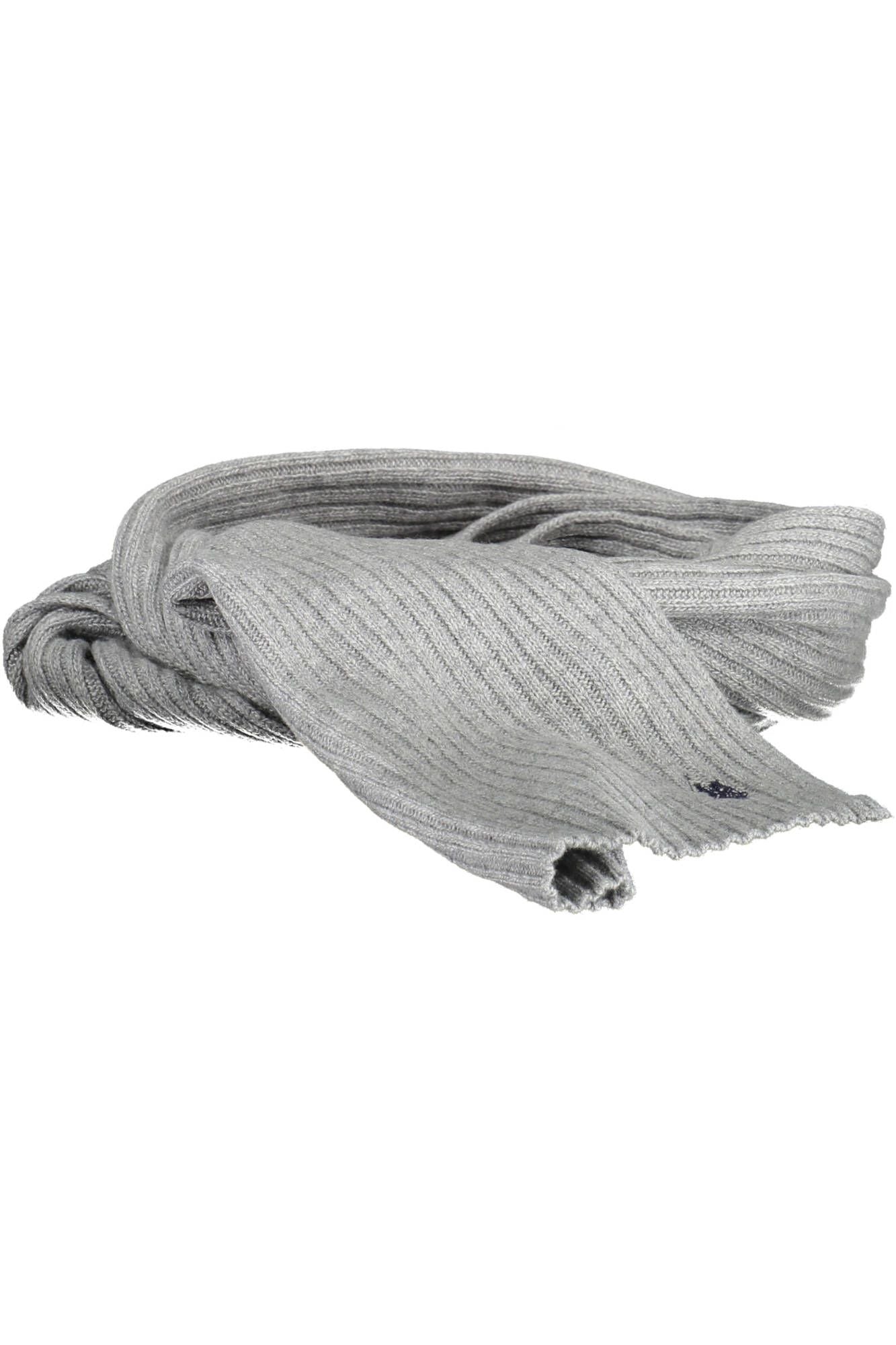 Elegant Gray Wool-Cashmere Blend Scarf