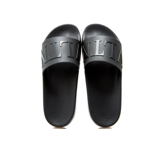 Chic Black Logo Slide Sandals