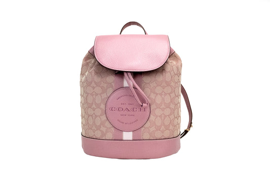Dempsey True Pink Signature Jacquard Canvas Logo Patch Backpack