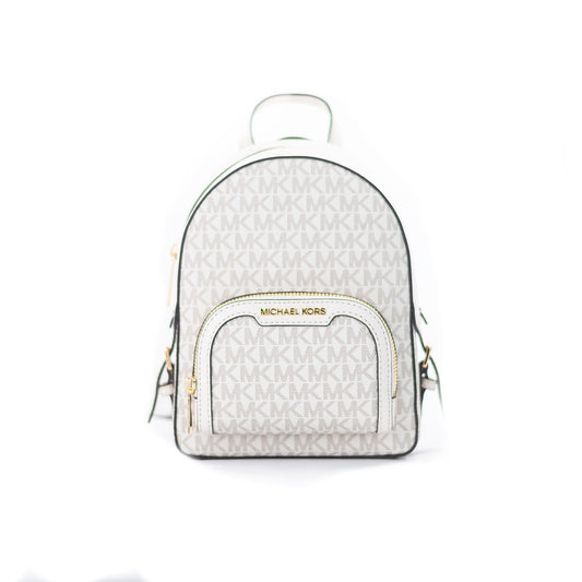 Jaycee Mini XS Light Cream PVC Zip Pocket Shoulder Backpack Bag